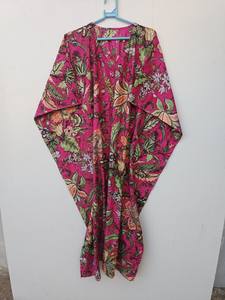 Vestido Kaftán Informal de Verano con Estampado Floral Tropical, sin Mangas, de Algodón, para Mujer, Ropa de Playa, Estilo Asia Pacífico - Product Image 2