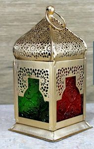 Linterna colgante de boda marroquí, decorativa, con cristal de color - Product Image 6