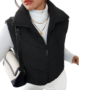 puffer vests fashion fall winter women clothes coat fashion puffer sleeveless <b>jacket</b> new color women customized puffer vest - Product Image 2