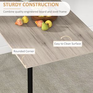 Set da Pranzo Moderno Classico 5 Pezzi, Tavolo e Sedie in Legno Grigio per Spazi Piccoli, Elegante Arredamento per Sala da Pranzo - Product Image 5