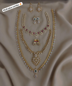 CZ Matte Finish Necklace Sets - Product Image 3