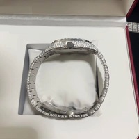 Роскошные мужские часы с автоматическим механизмом, полностью инкрустированные белыми муассанитами VVS, в стиле хип-хоп