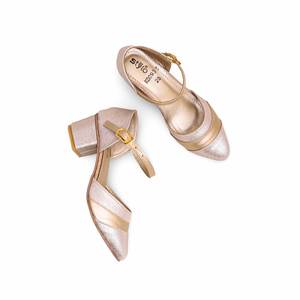 Escarpins fantaisie dorés pour fille KD0932 - Product Image 1