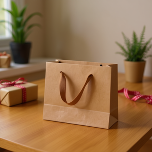 Sacchetto Regalo in Carta Kraft 27x8x21 Cm con Manico per Confezioni Regalo - Product Image 2