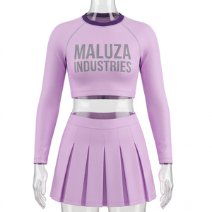 Tenues de cheerleading imprimées à paillettes métalliques, vêtements de performance brillants et élégants, couleurs d'équipe personnalisées, Spandex/Polyester, National - Product Image 1