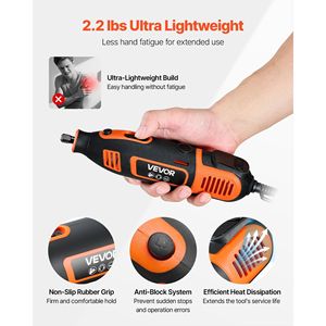 Kit Utensile Rotante da 51 Pezzi, Mini Incisore Elettrico 200W con Cavo, 8000-40000 RPM, Mandrino Universale Multiuso per Fai-da-te - Product Image 5