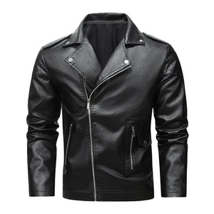 <b>Men's</b> Leather <b>Jacket</b> Stylish Simulation Korean Version Cross-Border Spring Summer Autumn Seasonal Fashionable - Product Image 5