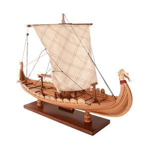 B036 - Modèle de petit navire viking, navire long en bois artisanal, décoration nautique, cadeau pour collectionneur, objet de présentation 40Lx23Wx31.8H cm - Product Image 3