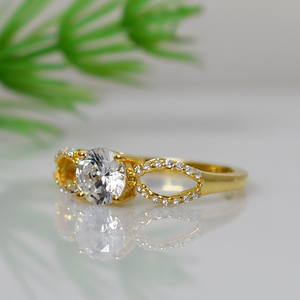 Natural Round Shape <b>Ring</b> <b>Set</b> with Cubic Zirconia Accents 925 <b>Sterling</b> <b>Silver</b> Wedding Engagement <b>Ring</b> <b>Set</b> for Women - Product Image 6