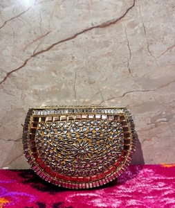 Fashion Women's Evening Clutch Shoulder HandBag Indian-style handbag Kundan mosaic clutch - Product Image 4
