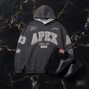 Sudadera con Capucha Oversize Gris para Hombre, Bordada, Estilo Urbano, Sudadera de Forro Polar Personalizada, Ropa OEM - Product Image 2
