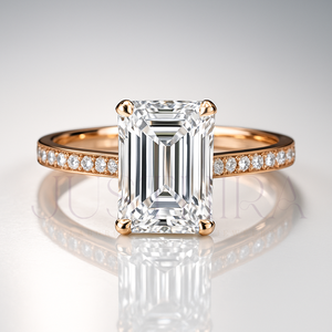 925 <b>Silver</b> Most Selling <b>Emerald</b> Cut Diamond <b>Ring</b> Pave Settings for Everyday Wear Office Use and Elegant Styling Gift For Her - Product Image 5
