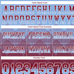 Stylish Custom Logo Light Blue and <b>Maroon</b> Breathable Plus Size Short Sleeve Premium American Football Jersey Durable Lightweight - Product Image 3