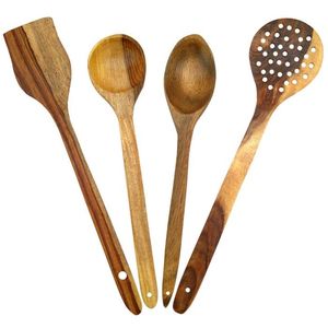 Cuillère de cuisine en bois authentique de qualité supérieure, outil de cuisson soigneusement fabriqué, doté d'une texture lisse, d'une construction robuste et personnalisable - Product Image 1