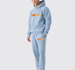 Men's Winter Streetwear Color Blocking Fleece Breathable Oversized Hoodie & Cotton Jogging <b>Sweatpants</b> <b>Set</b> 400 GSM Heavyweight - Product Image 1