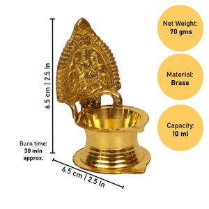 Handmade Brass Deep Diya Oil <b>Lamp</b> Golden Goddess Decorative Puja Light Holder for Diwali Wedding Home Decor - Product Image 2