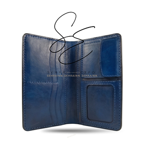 Cartera de Cuero SEHRAINN con Adornos Florales Azules para Mujer, Elegante, para Uso Diario en Todas las Estaciones, Estilo Vaquero - Product Image 5