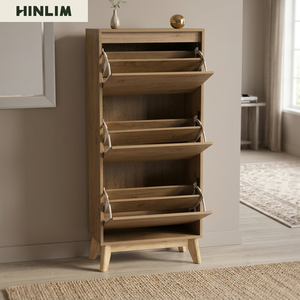 Wooden <b>Shoe</b> <b>Rack</b> 3-Tier Freestanding Modern Scandinavian Design Space Saving Large Capacity Living Room Furniture - Product Image 1