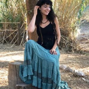 Falda Bohemia con Diseño de Encaje en Capas, Falda Maxi Fluida, Estilo Gitano, para Festivales, a Precio de Mayoreo - Product Image 3