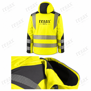เสื้อแจ็คเก็ตซอฟต์เชลล์สะท้อนแสงแบบกำหนดเองสำหรับ OEM ความปลอดภัยสูง กันน้ำ ได้รับการรับรองมาตรฐาน CE ผลิตจากโพลีเอสเตอร์ สำหรับทุกเพศ - Product Image 3