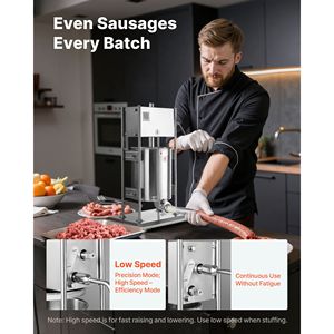 Insaccatrice per Salsicce in Acciaio Inox da 22 LBS/10 L a Doppia Velocità con Macchina Verticale per Riempimento Carne per Uso Domestico - Product Image 2