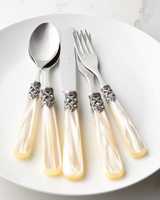 Ensemble de couverts en métal durable avec manches en résine, 4 pièces, couverts en acier inoxydable de qualité alimentaire, pour la table à manger