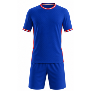 Uniforme de fútbol azul real premium con detalles en rojo y blanco, uniforme de fútbol, ropa de equipo - Product Image 1
