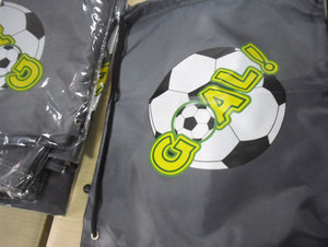 Gray Soccer Drawstring <b>Backpack</b> with Goal Design <b>Large</b> Capacity Anti-Theft Beach Birthday Cosmetic Use Unisex Gym Sports Bag - Product Image 1