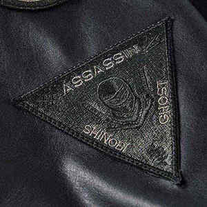 Men's <b>Techwear</b> Varsity <b>Jacket</b> Functional Tactical Streetwear Bomber Coat with Leather Sleeves and Multi-Pocket Design - Product Image 4