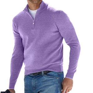 Wholesale <b>Men's</b> Casual <b>Turtleneck</b> <b>Sweater</b> Winter Long Sleeve Half Open Zipper <b>Sweaters</b> Knitwear - Product Image 5