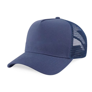 Classic Navy Trucker <b>Cap</b> Mesh Back <b>Snap</b> Closure Adjustable Baseball Hat Blank Front Custom Print Breathable Daily Wear - Product Image 1