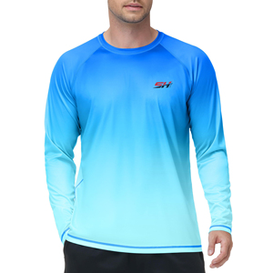 Camisa de pesca de diseño personalizado para hombre, protección solar, manga larga, ropa deportiva para exteriores, para pesca y deportes acuáticos. - Product Image 1