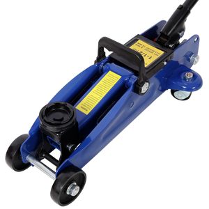 Martinetto idraulico a carrello in acciaio blu da 1,5 tonnellate a basso profilo per auto, con intervallo di sollevamento da 5 a 11,8 pollici - Product Image 1