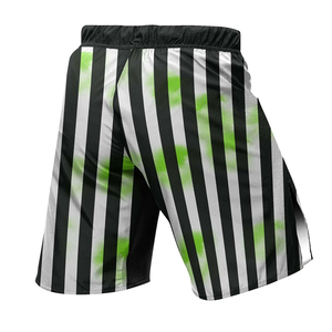 Pantalones Cortos de MMA para Deportes de Contacto, Entrenamiento de Artes Marciales, con Líneas Blancas y Negras, Elásticos, Transpirables, Ligeros, de Tela de Poliéster - Product Image 6