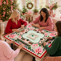 Nouveau 2026 – Table de Mahjong Premium « Casse-Noisette » de 33 pouces pour Soirées de Jeu de Noël, Décoration de Table en Néoprène Antidérapant, Pliable et Moderne