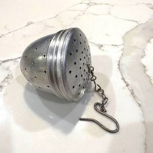 Silver <b>Tea</b> <b>Infuser</b> Easy Clean <b>Tea</b> <b>Infuser</b> Home & Kitchen Reusable Stainless Steel Separator Silver Color Shiny Polished Strainer - Product Image 1