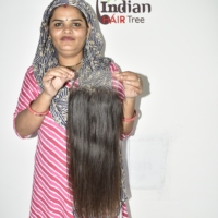 Ekstensi Rambut HD 6*6 Closure Straight Indian Remy, Jahitan Mesin Double Weft, Clip-in, Warna Hitam Alami, Tanpa Proses Kimia