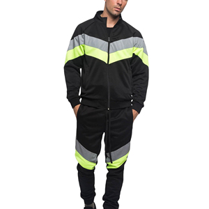 Ensemble de survêtement coupe-vent d'hiver personnalisé pour homme, en coton tricoté, grande taille, avec poignets imprimés, décontracté, respirant, vêtements de sport - Product Image 1