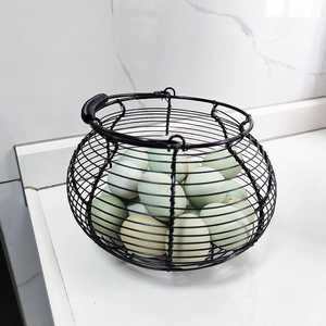 metal iron <b>egg</b> <b>basket</b> storage <b>basket</b> for kitchen heavy duty iron wire <b>egg</b> storage <b>basket</b> for home kitchen handmade metal <b>egg</b> - Product Image 3