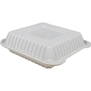 Wholesale MFPP Clamshell Takeout Food <b>Containers</b>, 8x8 & 9x9 Inch Hinged Food Boxes, 1-Compartment & 3-Compartment Disposable - Product Image 4