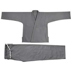 Kimono de Jiu-Jitsu Brésilien (BJJ) et de Judo pour Homme, Gris, 100% Coton Respirant, Coupe Classique, Taille Adulte, Tenue d'Arts Martiaux Une Pièce - Product Image 2
