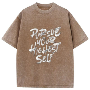เสื้อยืดโอเวอร์ไซส์สไตล์วินเทจผ้าฝ้ายแท้ 100% หนานุ่ม ซักแบบ Stone Washed พิมพ์ลาย DTG แบบกำหนดเอง ล้างสีแบบ Acid Wash สไตล์สตรีทแวร์ ฮิปฮอป - Product Image 1