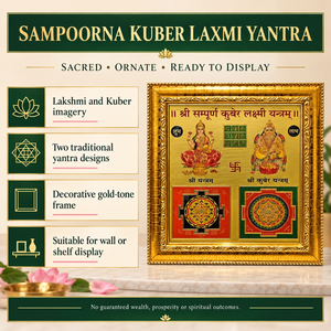 Plaque en métal plaqué or Sampoorna Kuber Laxmi Yantra |   Œuvre d'art traditionnelle Lakshmi Kubera Yantra pour la maison, le temple, le bureau, la salle de prière - Product Image 2