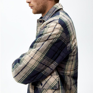 Camisa Chaqueta de Franela a Cuadros para Hombre, de Alta Calidad, para Invierno, Estilo Urbano, con Capucha, Forro Polar Térmico y Logotipo Frontal - Product Image 6