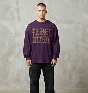 Camiseta de Hombre Premium con Pedrería, Oversize, 100% Algodón Orgánico, Estilo Hip Hop, Vintage, Lavada, Streetwear, Casual, Cuello Redondo - Product Image 4