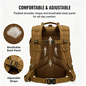 Sac à dos tactique personnalisé 35L, sac à dos MOLLE, sac à dos de randonnée imperméable pour l'extérieur avec plusieurs compartiments - Product Image 5