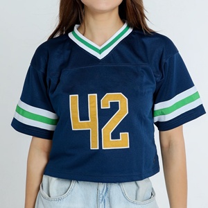เสื้อฟุตบอลชายสีน้ำเงินกรมท่า คอกลม แขนสั้น ผ้าตาข่าย พิมพ์หมายเลข 42 สไตล์ทีม 100% โพลีเอสเตอร์ แห้งเร็ว - Product Image 5