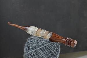 Handmade Wooden Crochet <b>Hook</b>, Ergonomic Resin Crochet Needle - Product Image 4