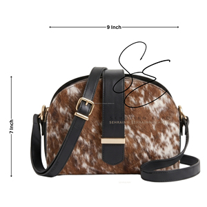 Premium Hair-On Cowhide Crossbody <b>Bag</b> for Women Genuine Leather Half Moon Shoulder Purse Adjustable Vintage Boho Sling <b>Bags</b> - Product Image 3