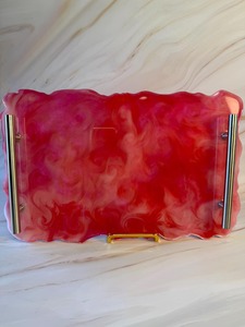 Handmade Epoxy Resin Serving <b>Tray</b> and Resin Decorative <b>Tray</b> for Living Room or Dining <b>Table</b> with Custom Color and Size Options - Product Image 3
